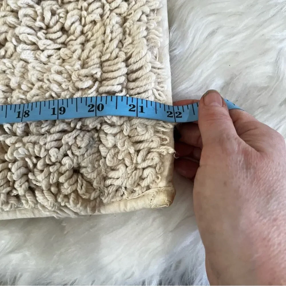 Ralph Lauren Vintage Spun Cotton Loop X-Large Plush Woven Tub Bathmat Cream Nude